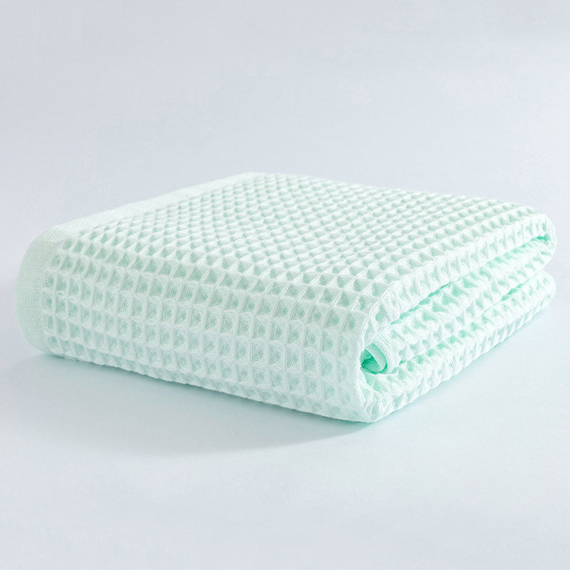 Cotton Waffle Bath Towel - Japanese Design Mint Green 28" × 55"
