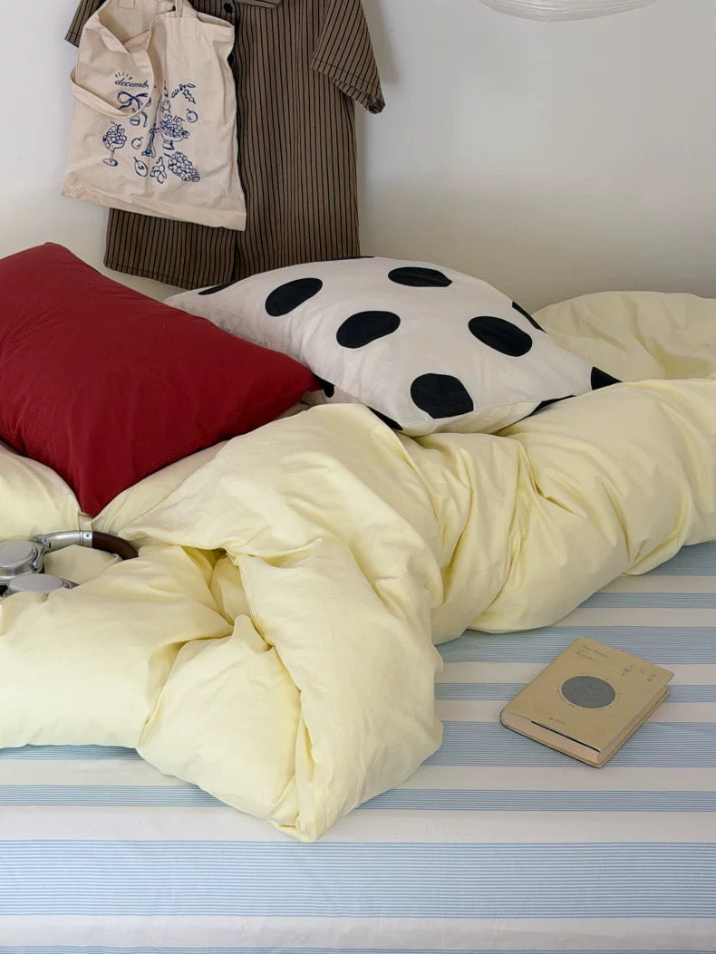 Butter Yellow Cotton Duvet Cover Set