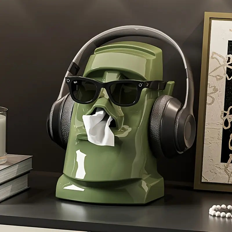 Moai Box™ - Tissue & Storage Accent Green