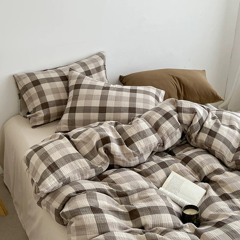 Butter Yellow Striped Duvet Cover Set