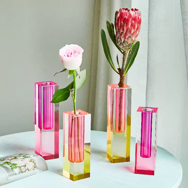Modern Rainbow Acrylic Bud Vase