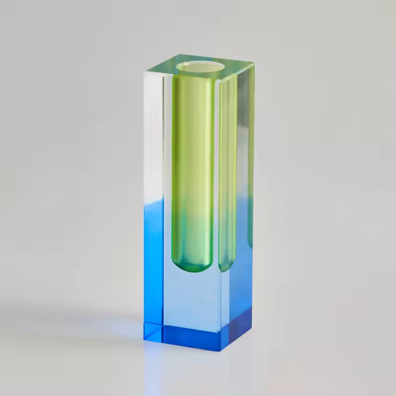 Modern Rainbow Acrylic Bud Vase Blue & Green