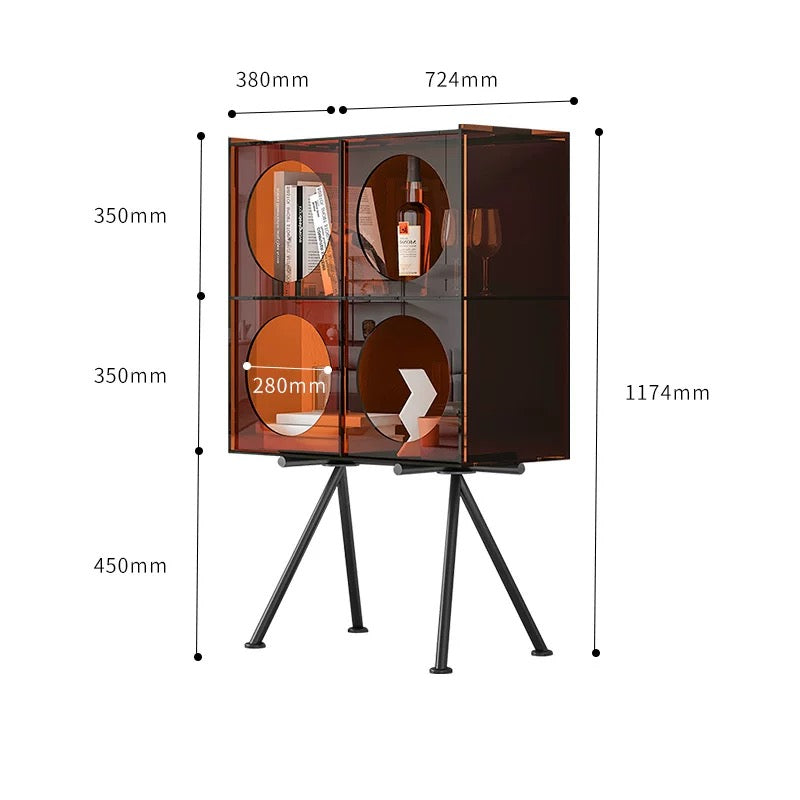 Modern Acrylic Display Cabinet Brown
