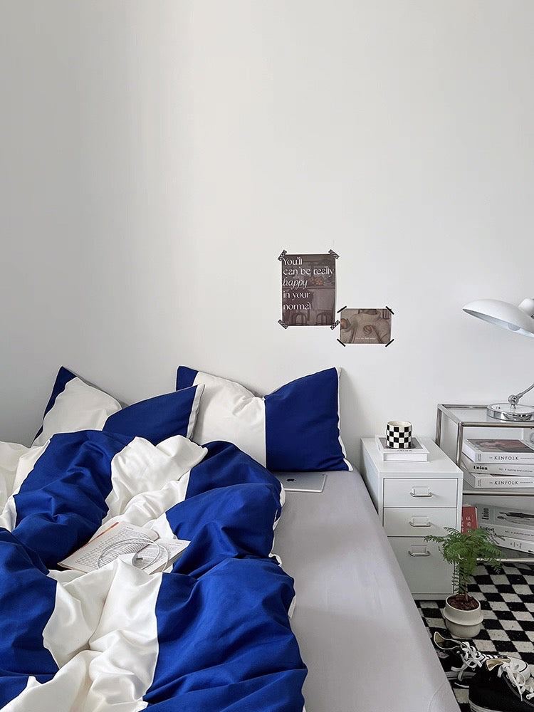 Minimalist Navy Duvet Cover Set