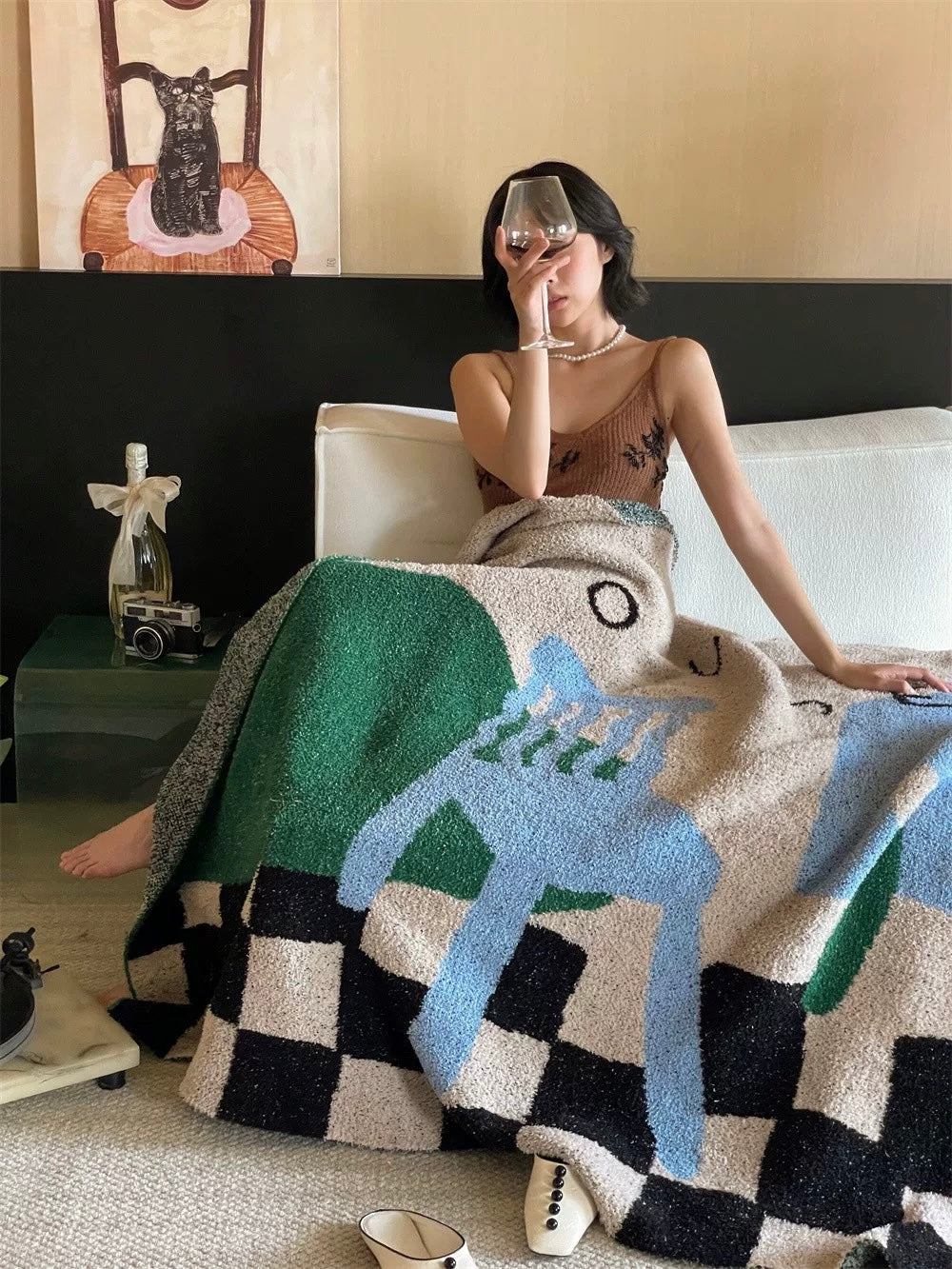 Abstract Chair Throw Blanket
