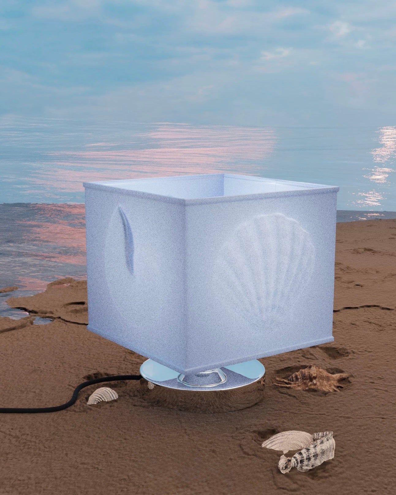 Mermaidcore Blue Seashell Lamp