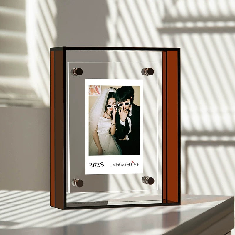 Transparent Acrylic Photo Frame Brown