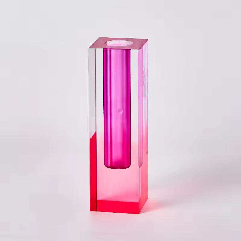 Modern Rainbow Acrylic Bud Vase Pink
