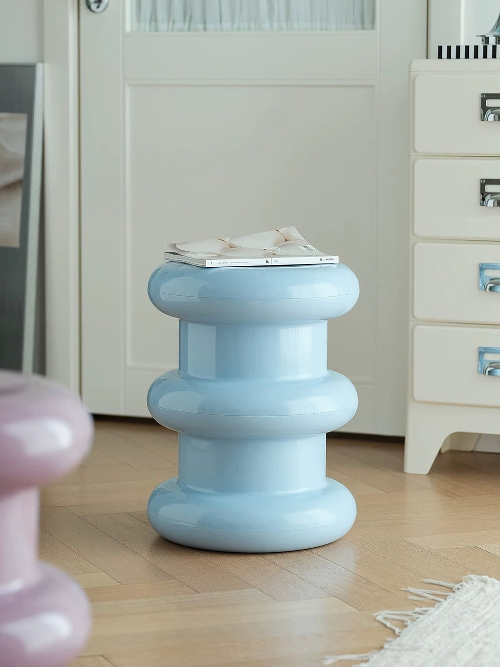 Stacked Ring Pedestal Side Table