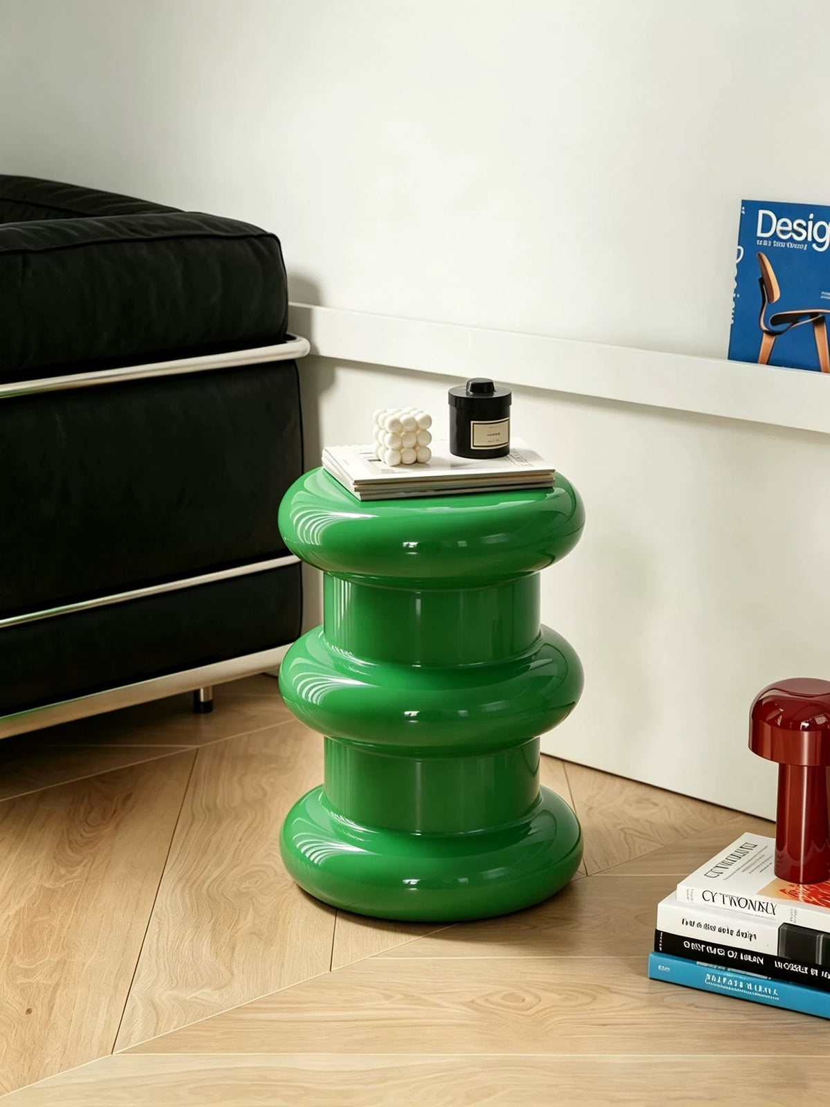 Stacked Ring Pedestal Side Table