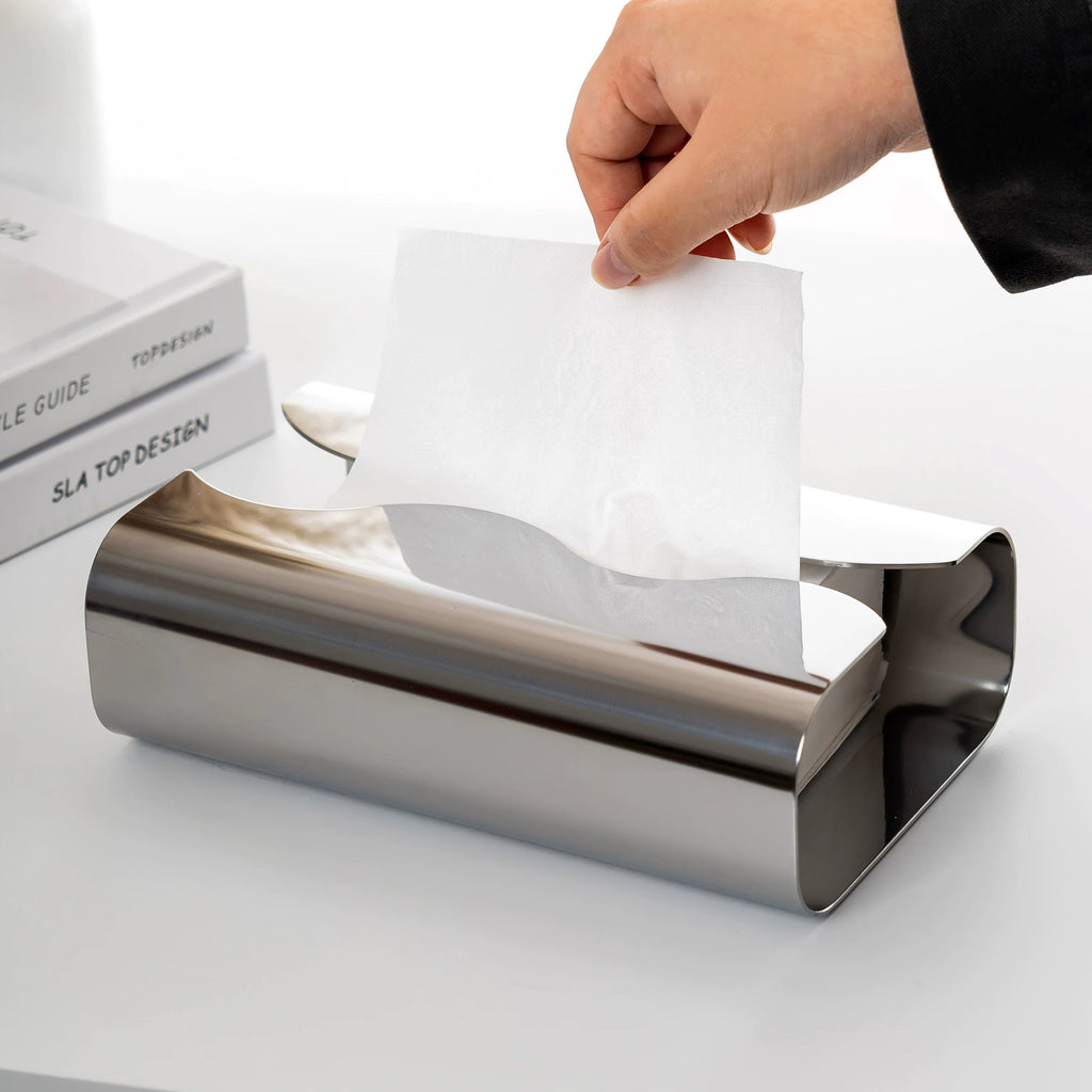 Minimalist Chrome Tissue Box