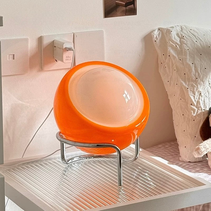 Orange Bauhaus Glass Table Lamp