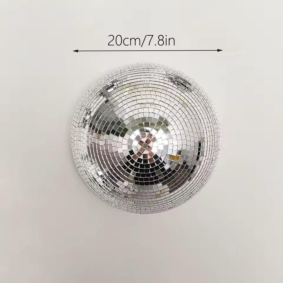 Silver Mirror Disco Ball Wall Decor Silver — 20 cm (7.8 in)