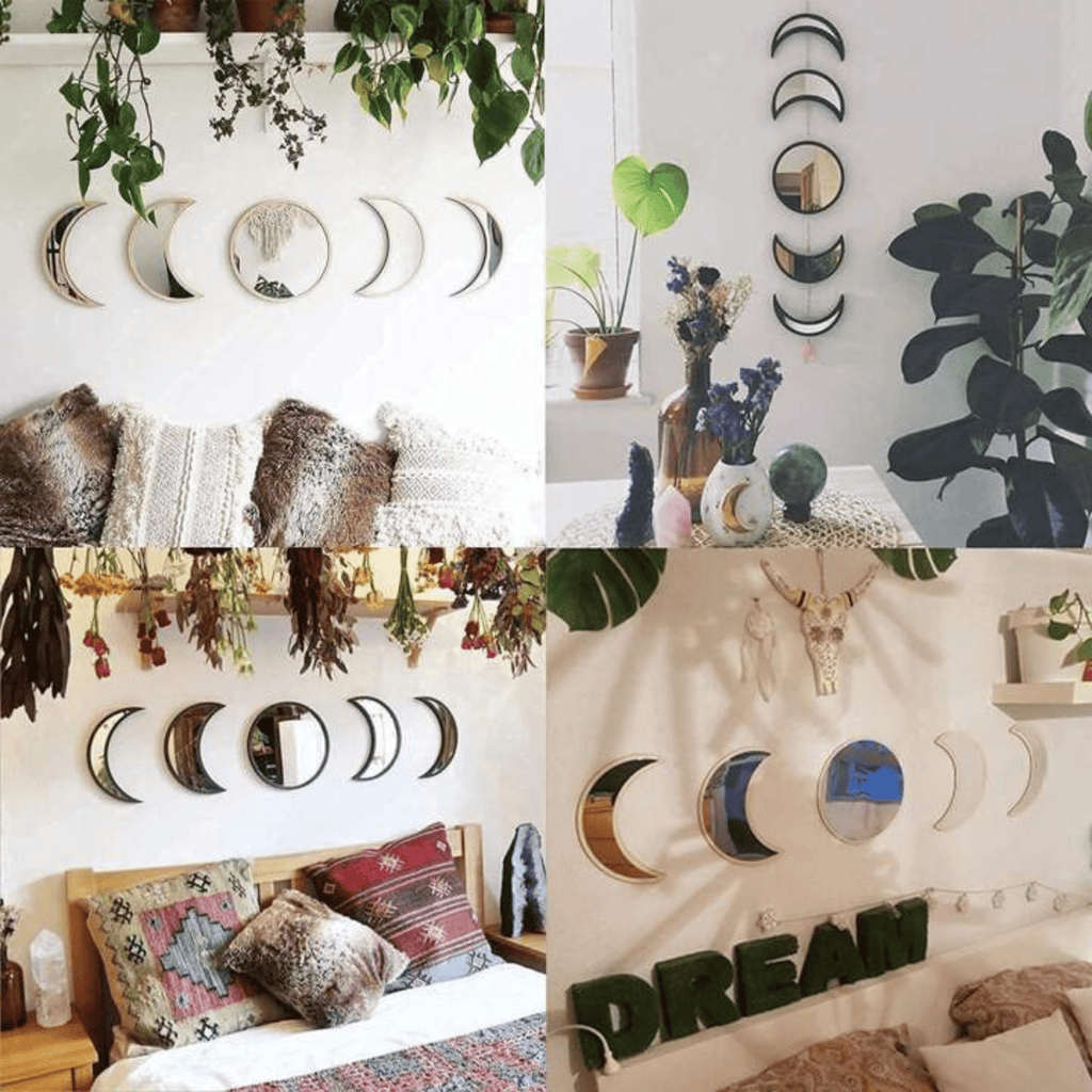 Witchcore Moon Phase Mirror Set