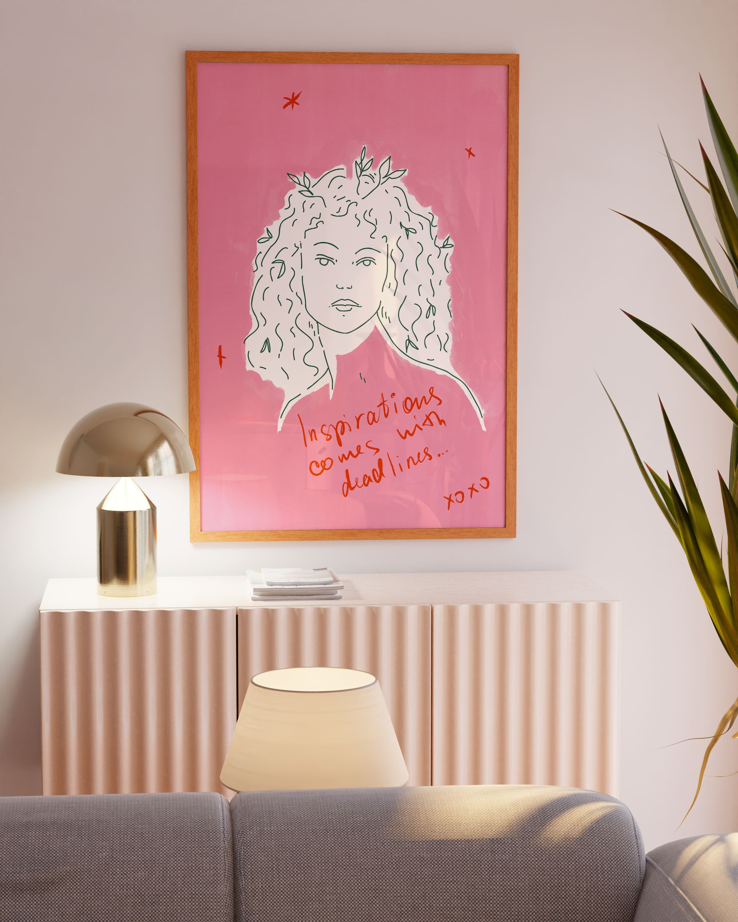 Feminine Pink Art Poster
