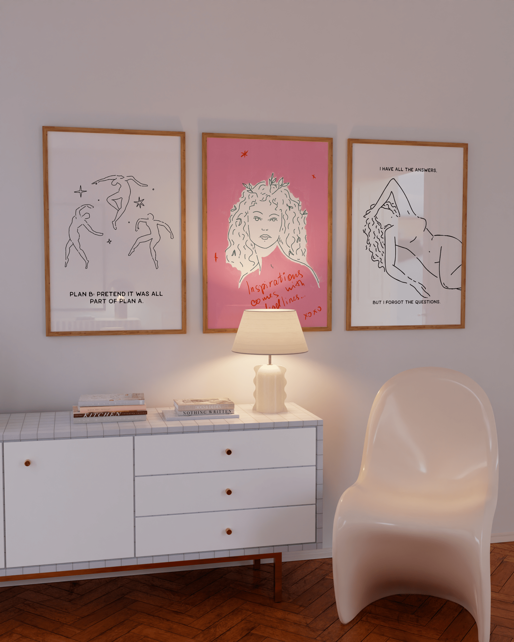 Feminine Pink Art Poster