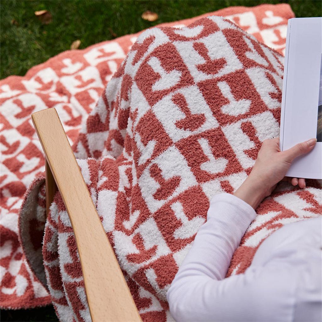 Mushroom Throw Blanket (Grey) Dull Red