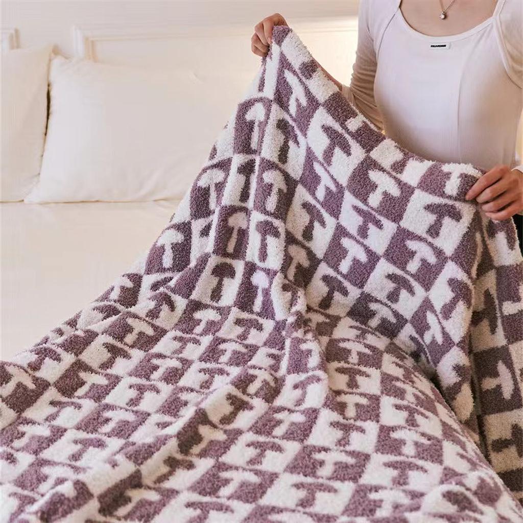 Mushroom Throw Blanket (Navy)