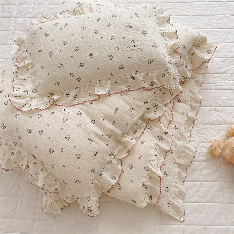 Cotton Floral Bedding Set for Girls – Ruffled Muslin