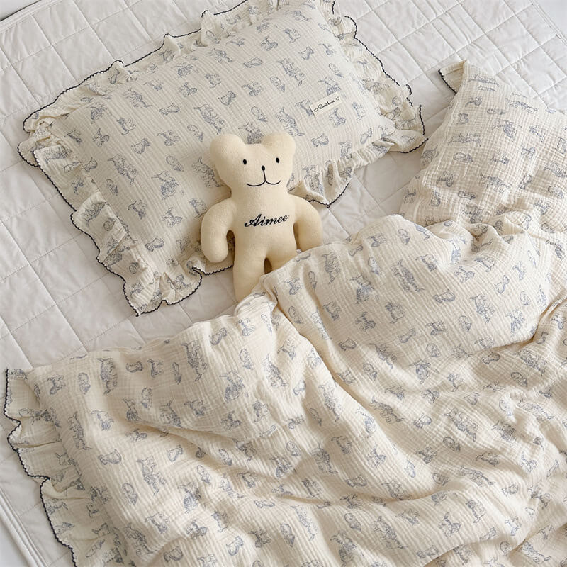 Kitty Duvet Cover Set – Ruffled Cotton Muslin