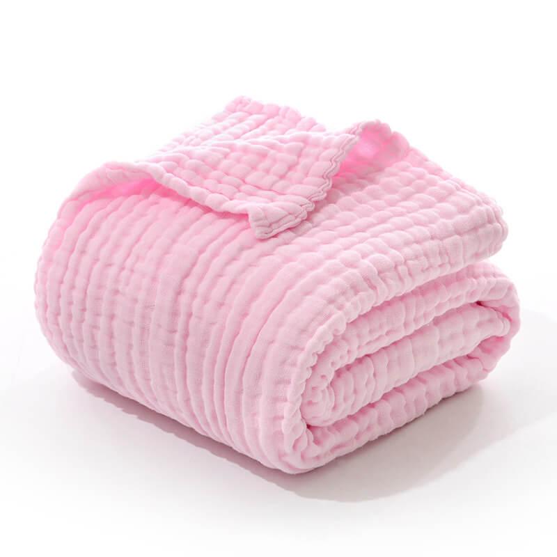6-Layer Cotton Muslin Receiving Blanket – Solid Colors Pink