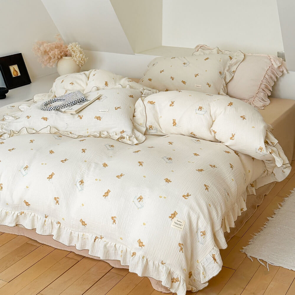 Cotton Muslin Duvet Cover Set – Teddy’s Bubble Bath