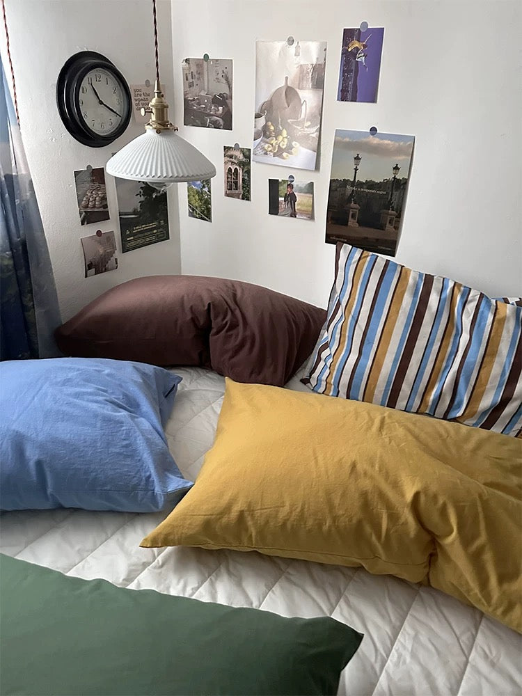 Multicolor Striped Pillow Case