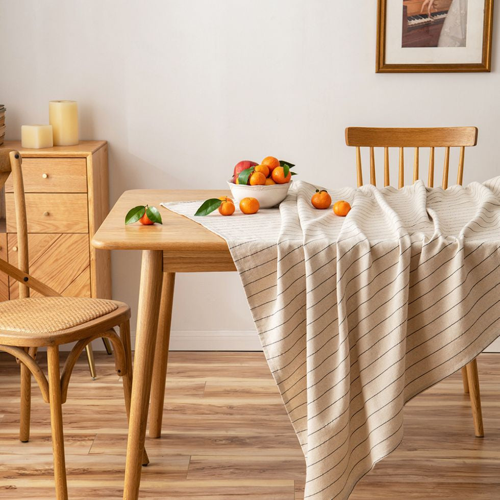 Nami Striped Cotton Linen Tablecloth Cover