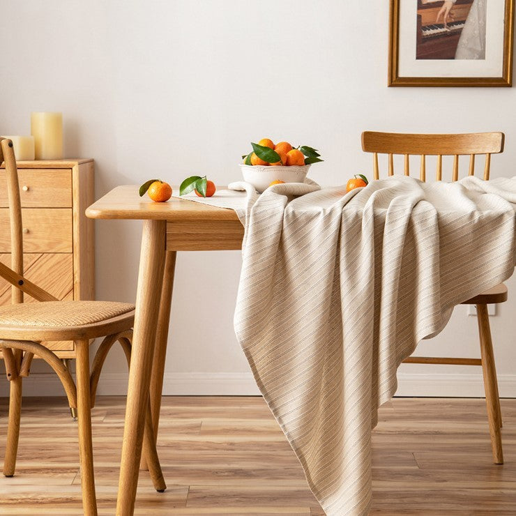 Nami Striped Cotton Linen Tablecloth Cover