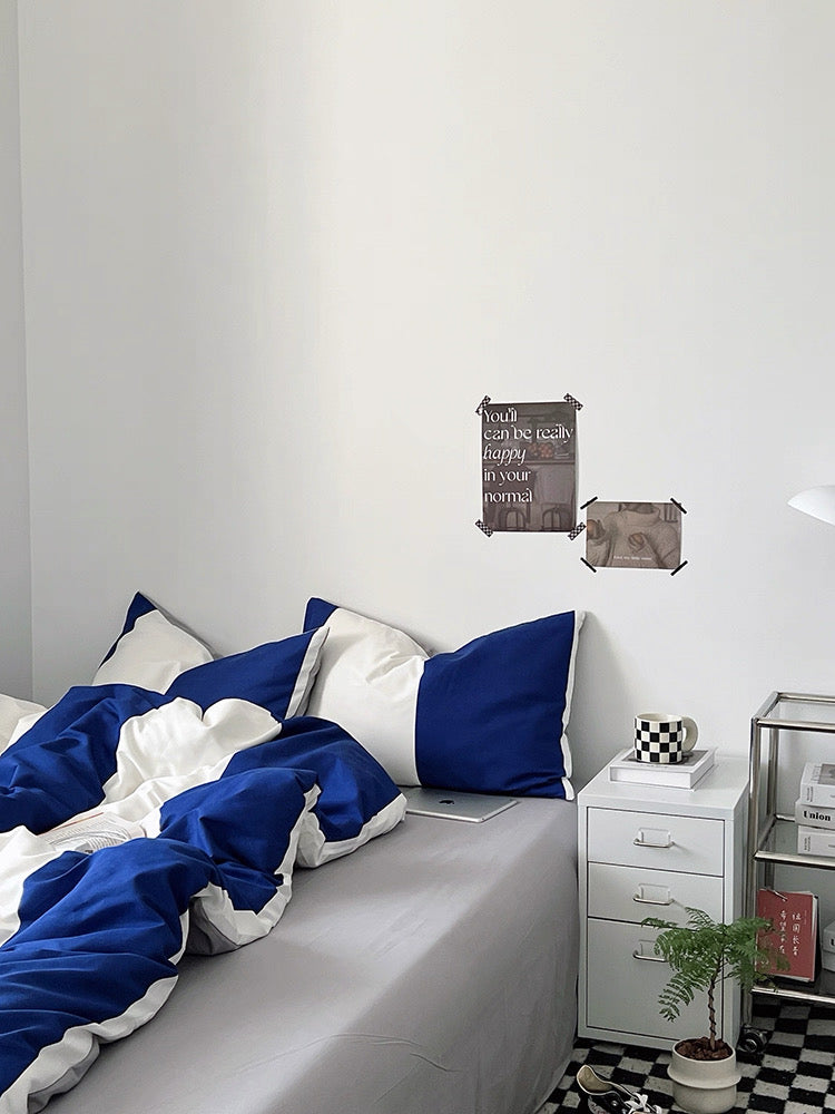 Minimalist Navy Duvet Cover Set