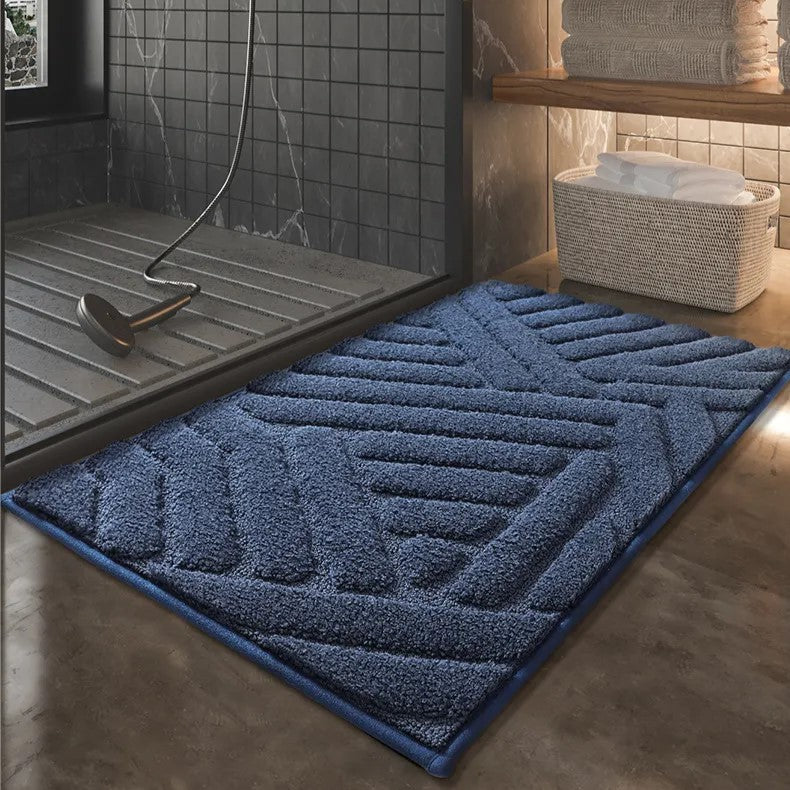 Nordic Comfort Plush Bath Mat Navy Midnight Blue