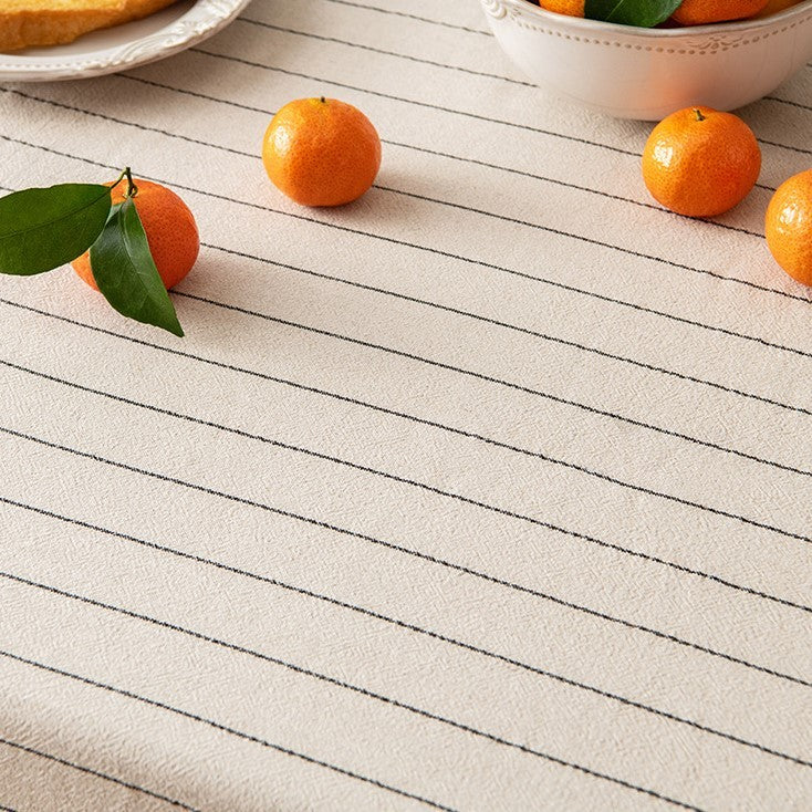 Nami Striped Cotton Linen Tablecloth Cover