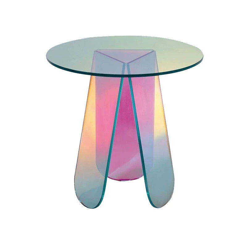 Iridescent Acrylic Coffee Table Round