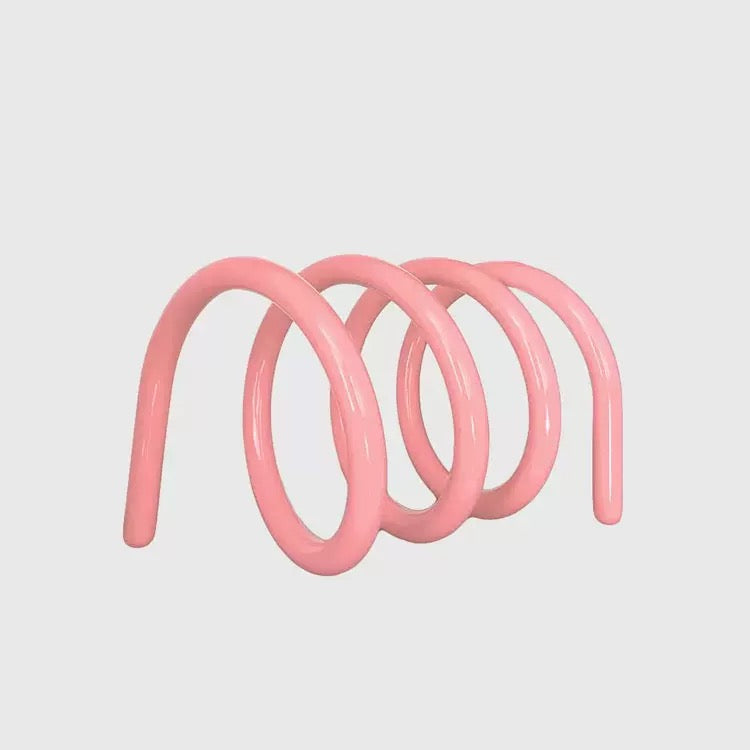 Modern Spring Metal Book Rack Pink
