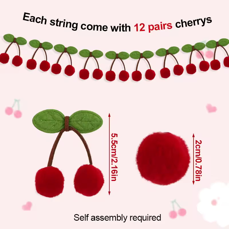 Cute Cherry Pom Pom Garland