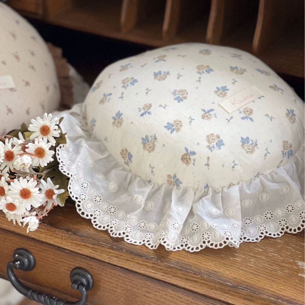 Round Ruffle Decorative Pillow Rose