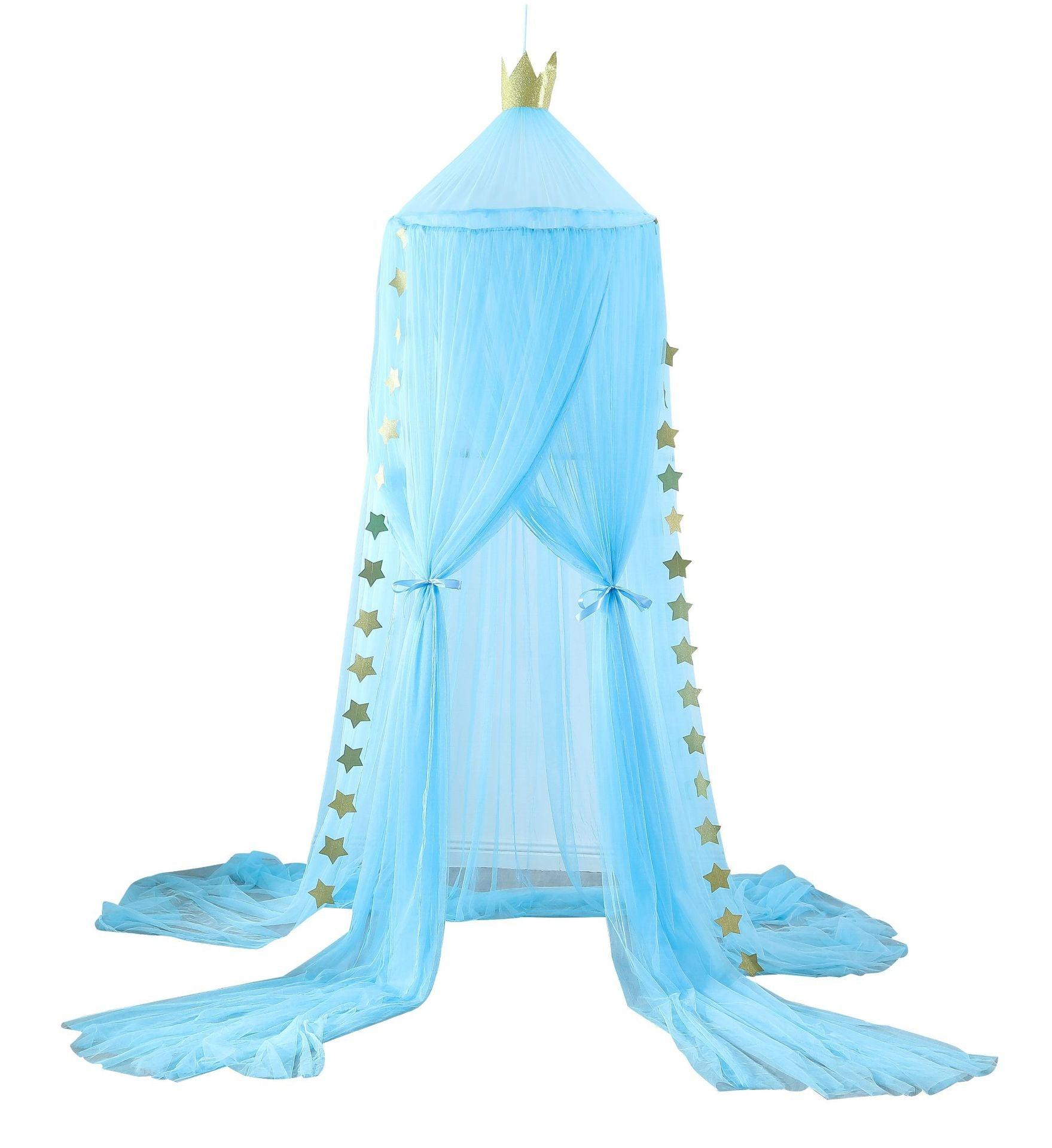 Crib Mosquito Net Canopy – Mesh Nursery Bed Tent Sky Blue
