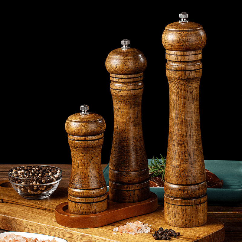 Oakwood Spice Grinder – Manual Pepper Mill Set of 3