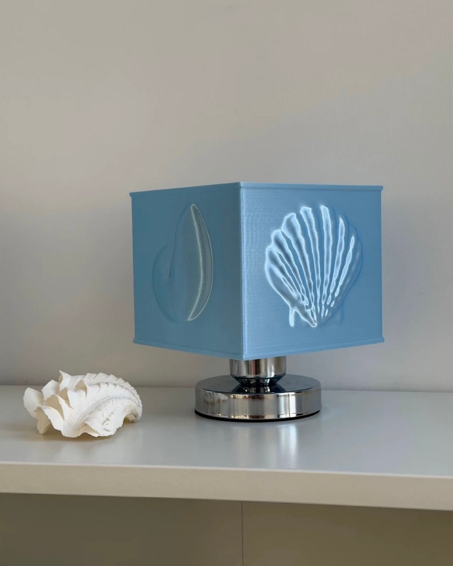 Mermaidcore Blue Seashell Lamp