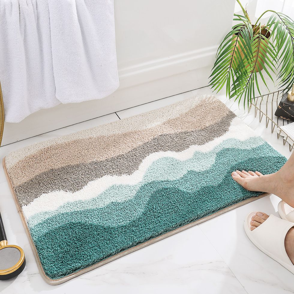 Colorful Bath Mats - Absorbent & Plush Calm Beach 20"x31"