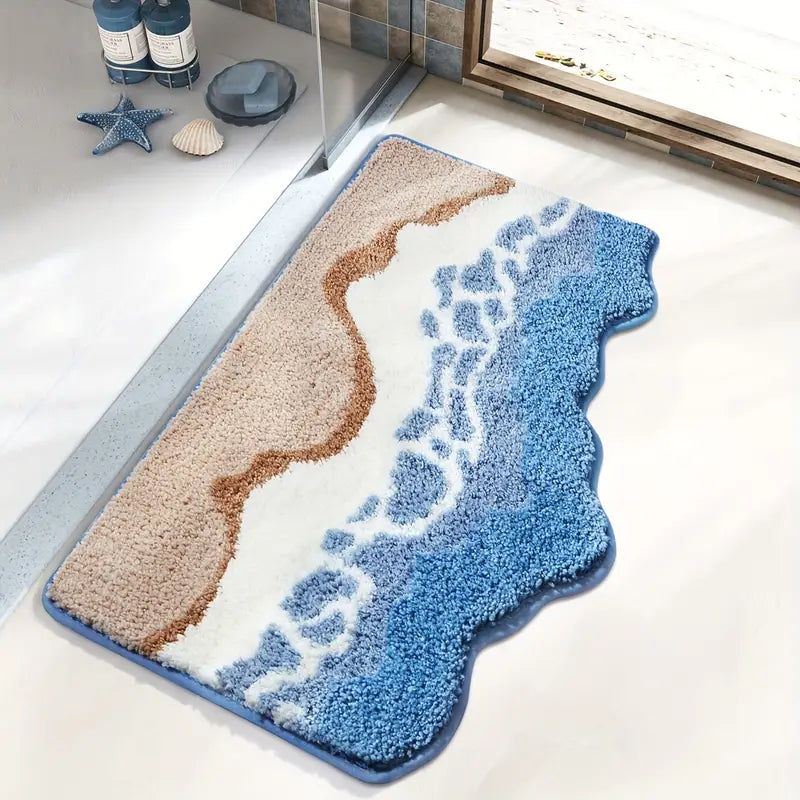 Ocean Waves Microfiber Bath Mat