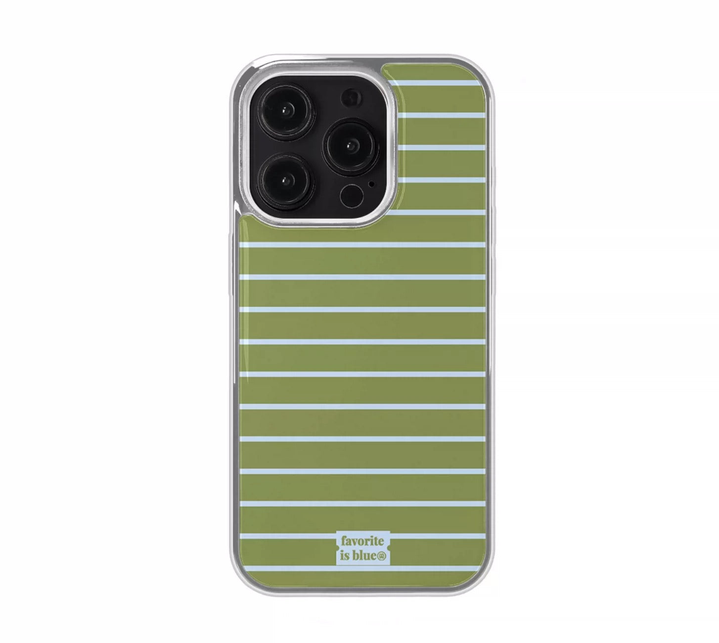 Olive Green Preppy Striped iPhone Case