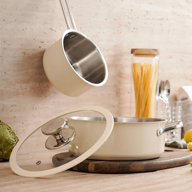Maison Beige Stainless Cookware Set