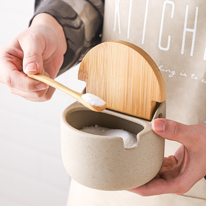 Ceramic Spice Jar with Bamboo Lid