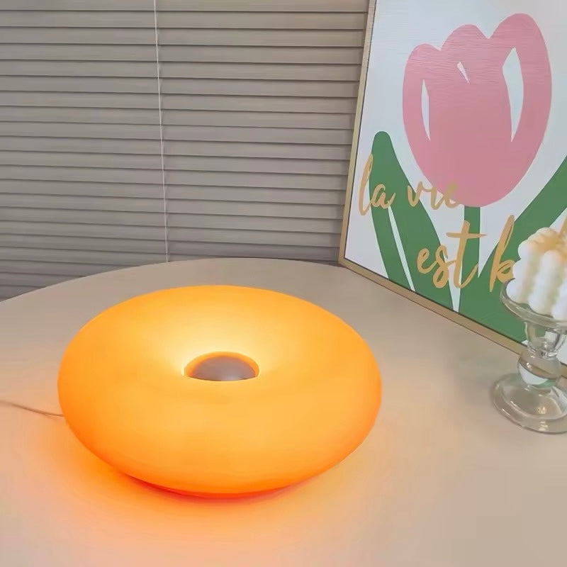 Vintage Donut Bauhaus Lamp Orange Matte Plastic
