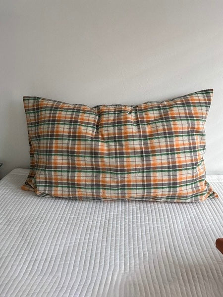 Terracotta Plaid Pillowcase