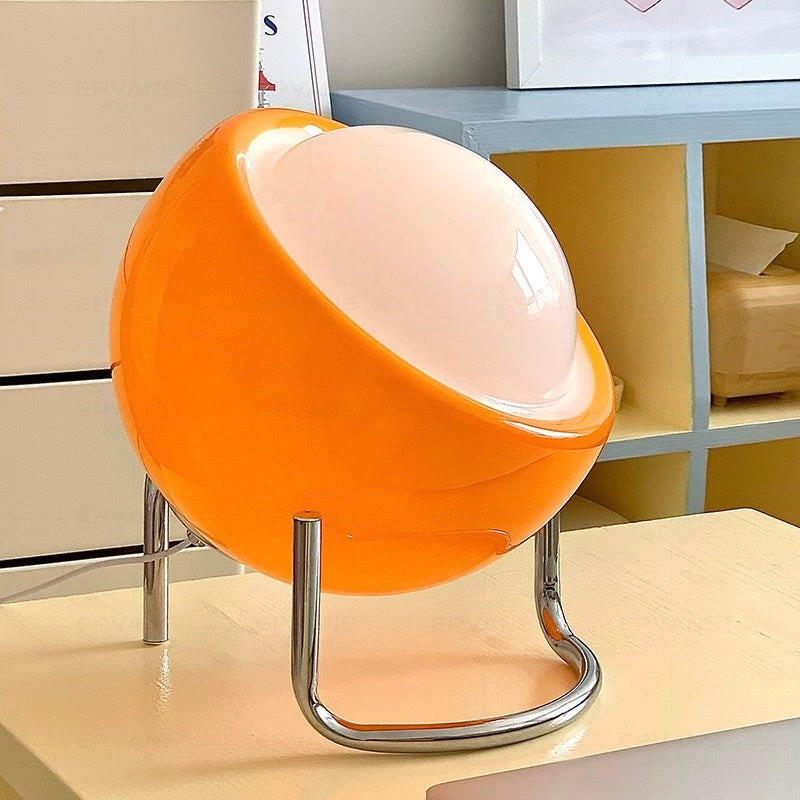 Orange Bauhaus Glass Table Lamp