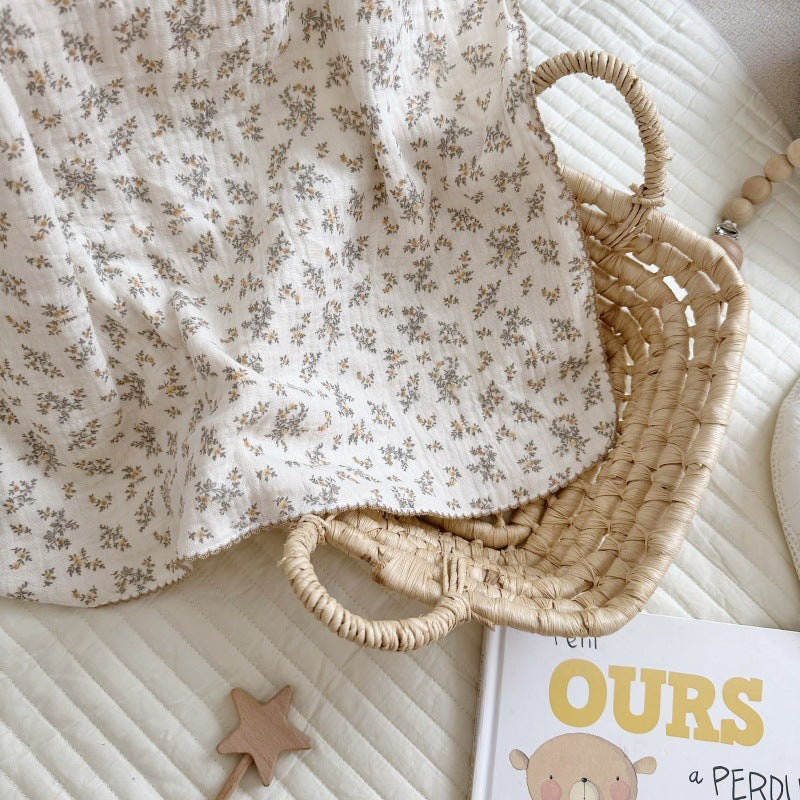 Crinkled Muslin Baby Blanket - Osmanthus Floral (47" x 51")