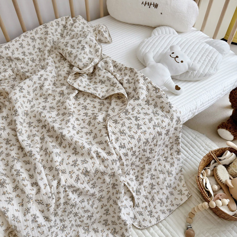 Crinkled Muslin Baby Blanket - Osmanthus Floral (47" x 51")