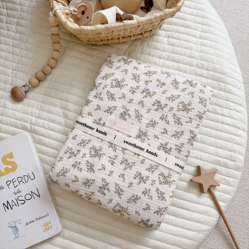 Crinkled Muslin Baby Blanket - Osmanthus Floral (47" x 51")